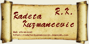 Radeta Kuzmančević vizit kartica